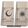 Torchon Lune Soleil linge de cuisine motif céleste signe astrologique