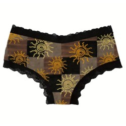 Culotte tanga Mystique Gothique wicca soleil patchwork extensible lycra