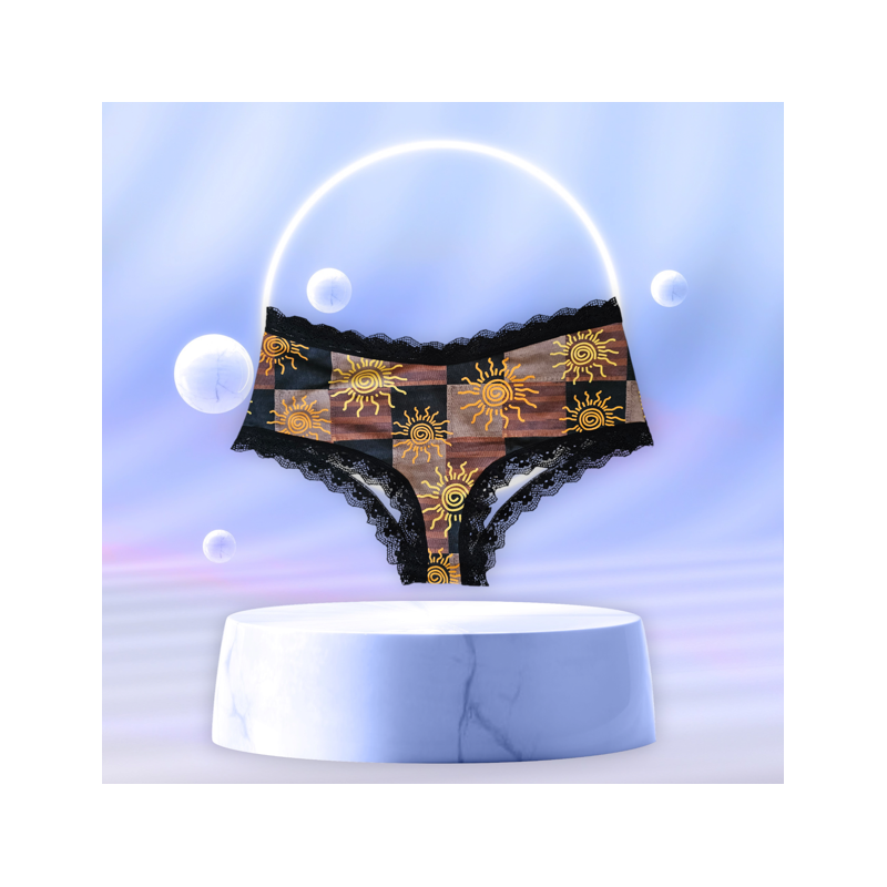 Culotte tanga Mystique Gothique wicca soleil patchwork extensible lycra