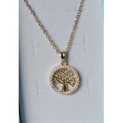 collier arbre de vie graine de vie plaqué or 18k